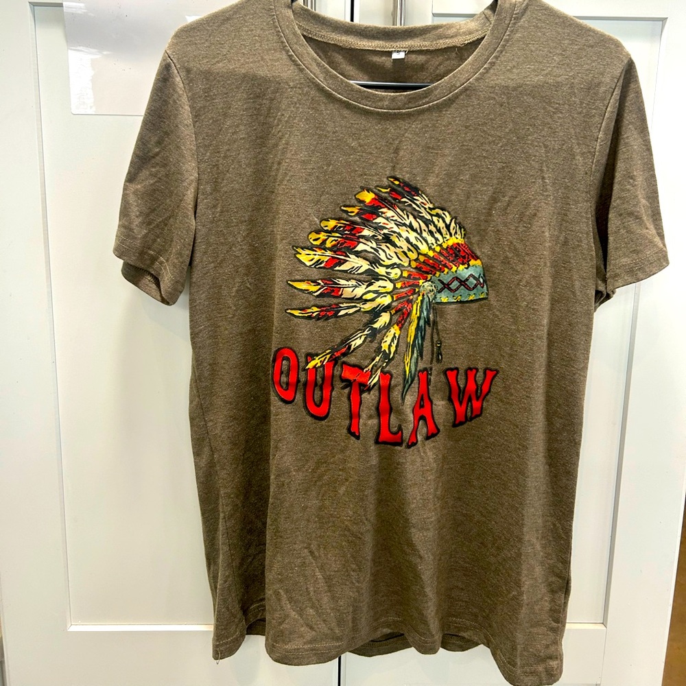 OUTLAW American Indian Headress T-Shirt S
